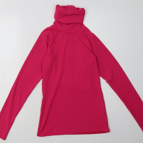 PRETTYLITTLETHING Womens Pink  Polyester Pullover Sweatshirt Size 14  Pullover