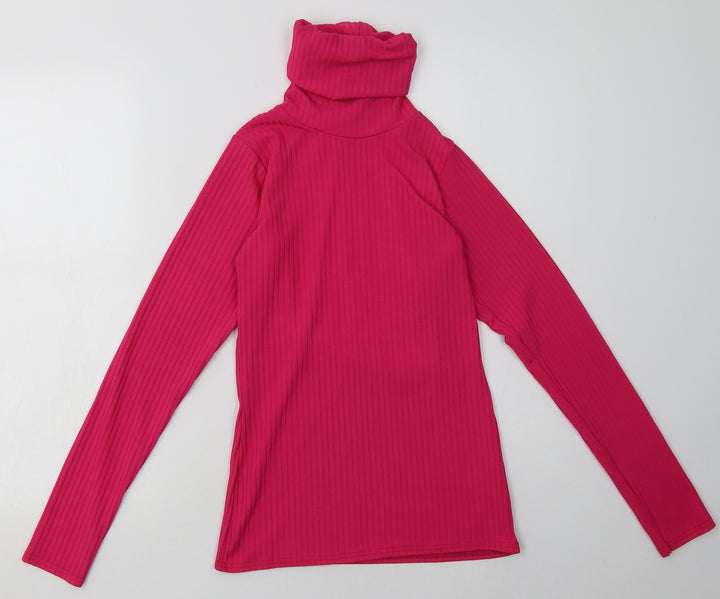 PRETTYLITTLETHING Womens Pink  Polyester Pullover Sweatshirt Size 14  Pullover