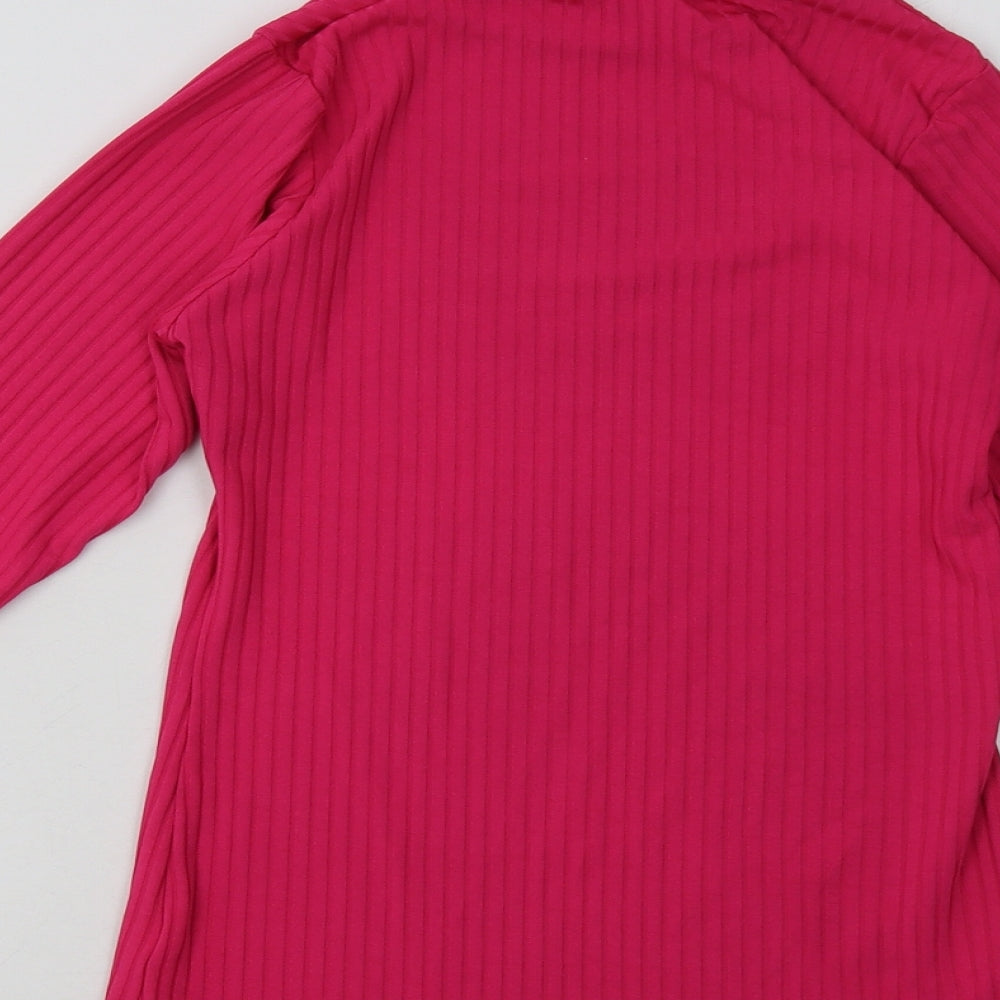 PRETTYLITTLETHING Womens Pink  Polyester Pullover Sweatshirt Size 14  Pullover