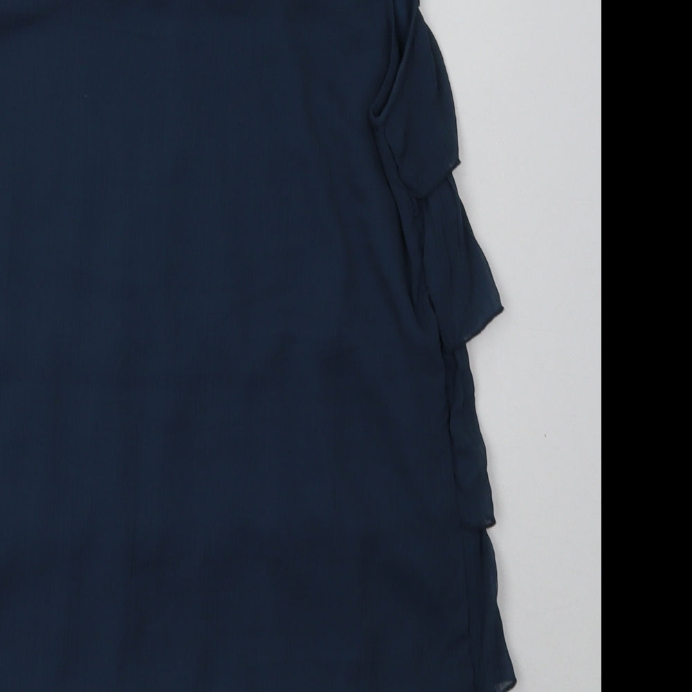 Mela Loves London Womens Blue  Polyester A-Line  Size L  Crew Neck Pullover