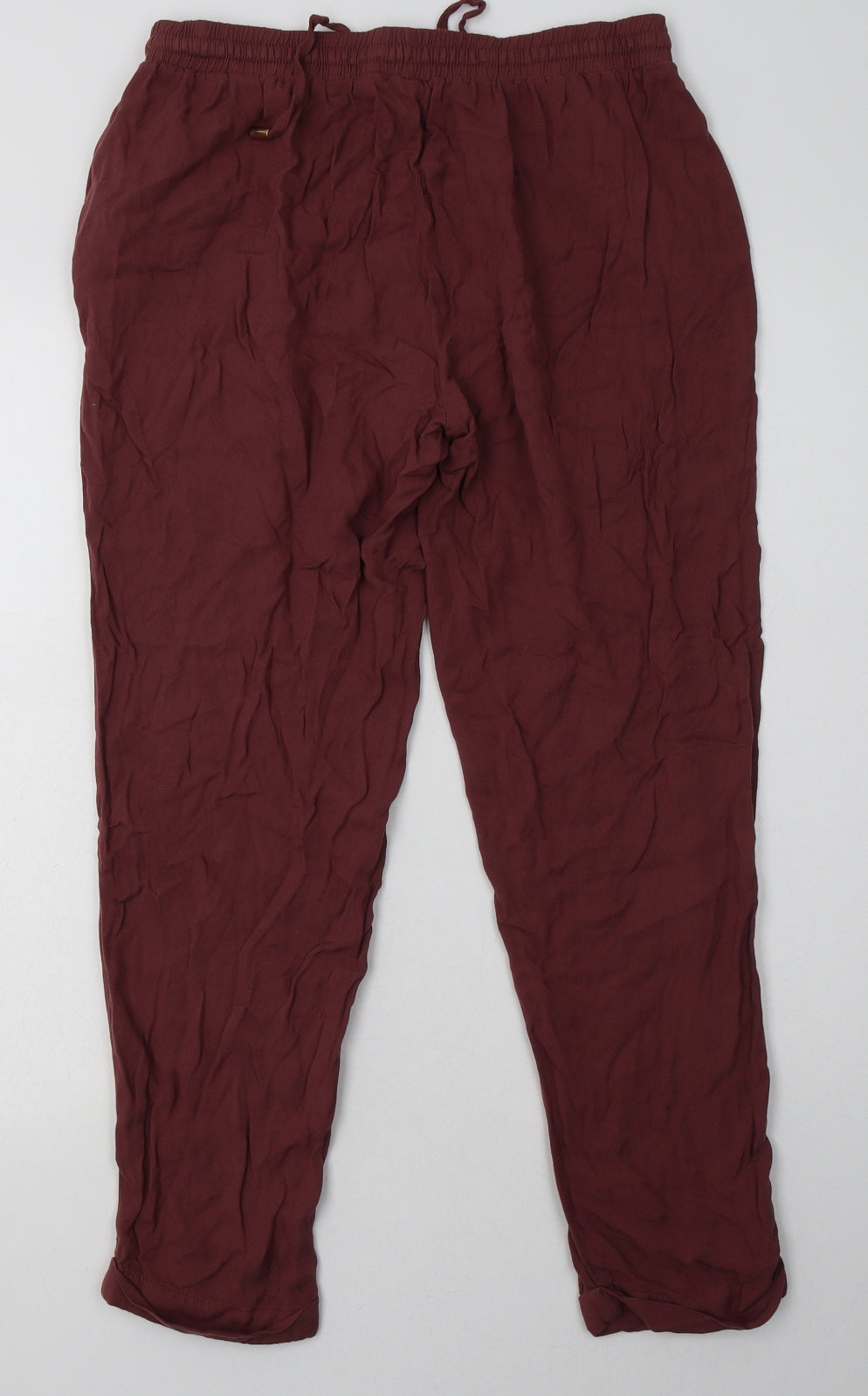 New Look Womens Purple  Viscose Jogger Trousers Size 12 L30 in Regular Tie