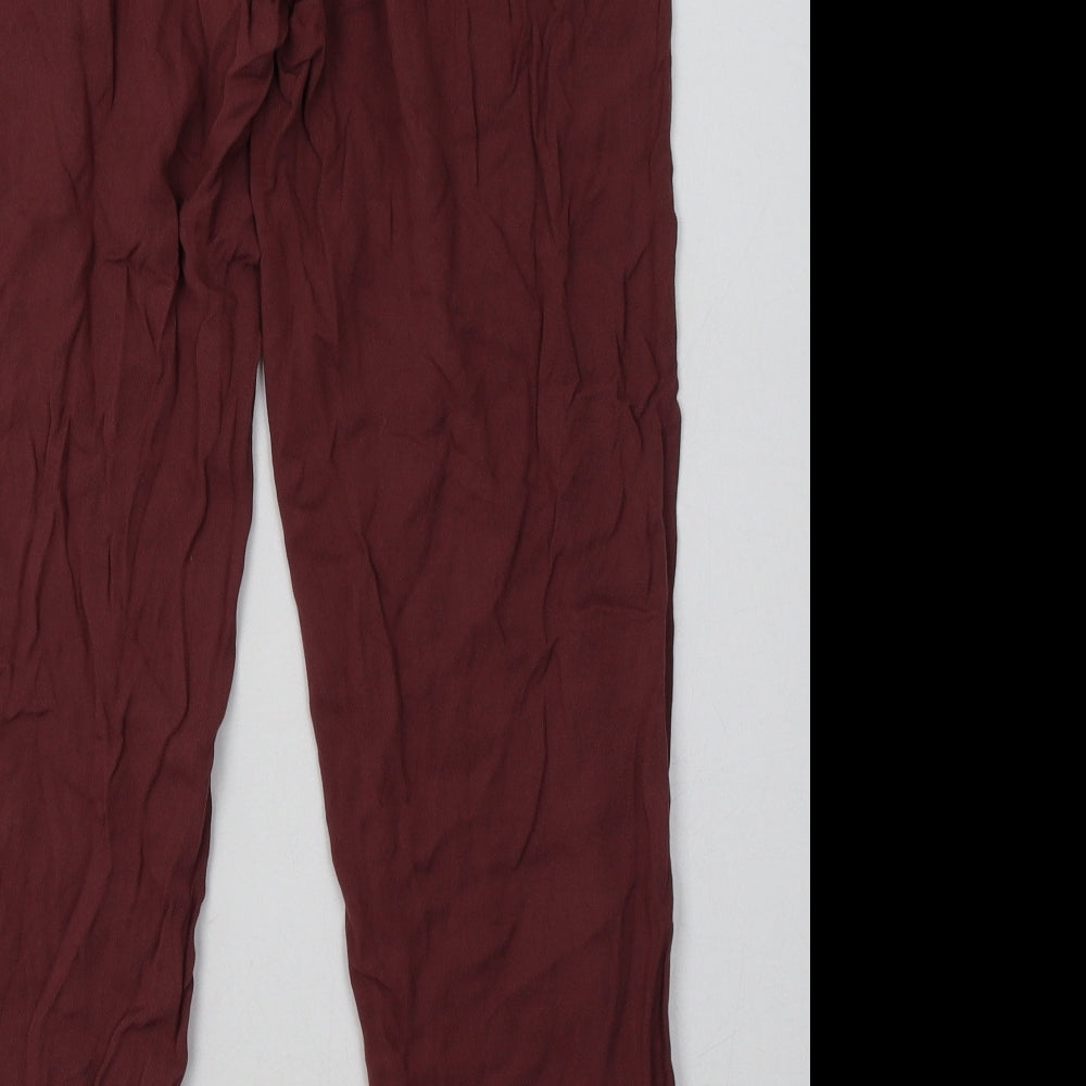 New Look Womens Purple  Viscose Jogger Trousers Size 12 L30 in Regular Tie