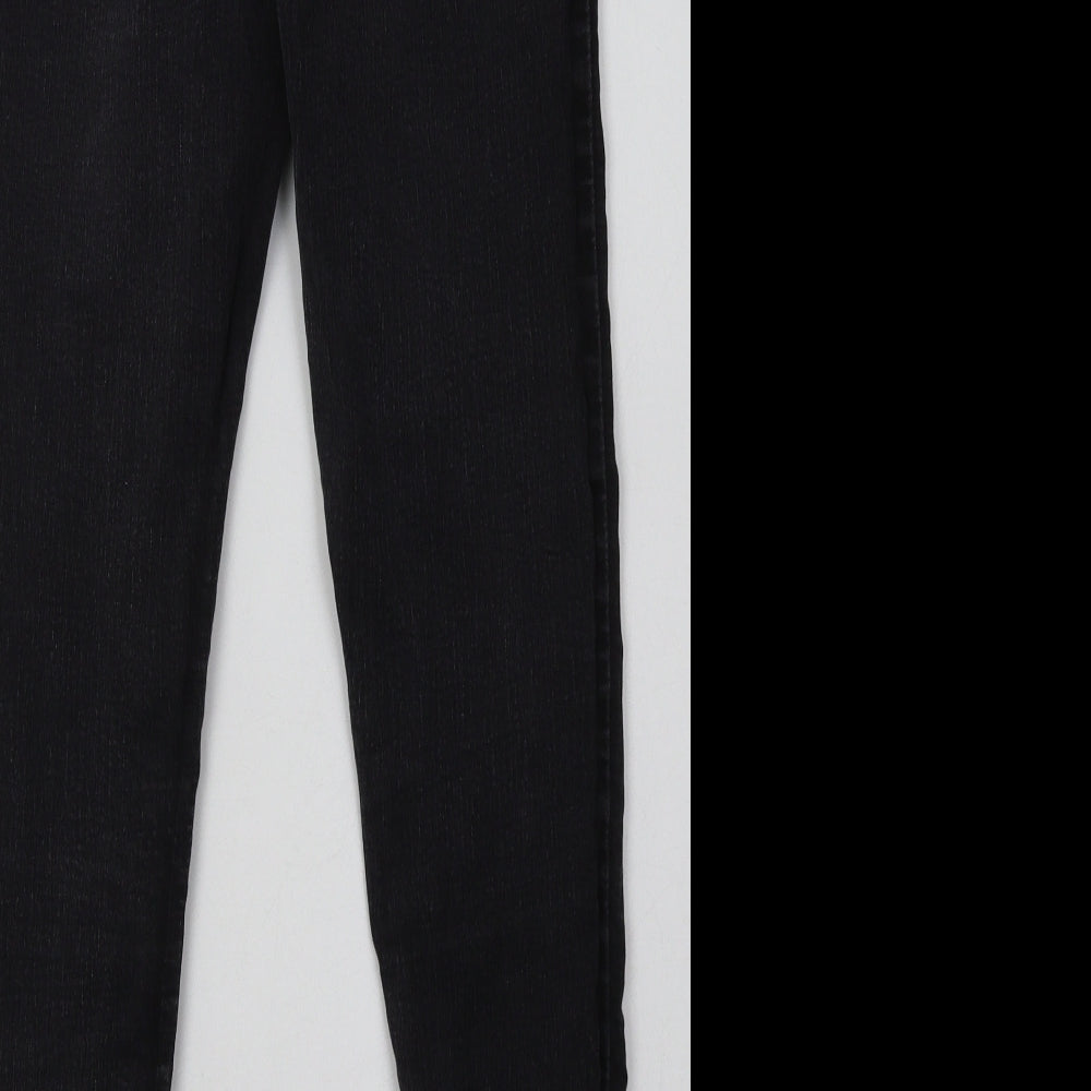 George Womens Black  Cotton Skinny Jeans Size 12 L31 in Regular Button