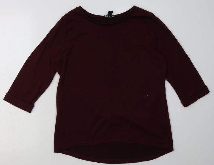 New Look Womens Red Polyester Pullover Sweatshirt Size 12 Pullover