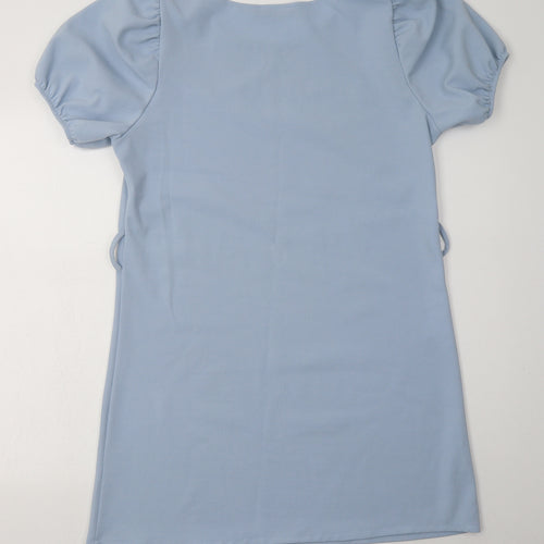 Boohoo Womens Blue  Polyester A-Line  Size 14  Crew Neck Pullover