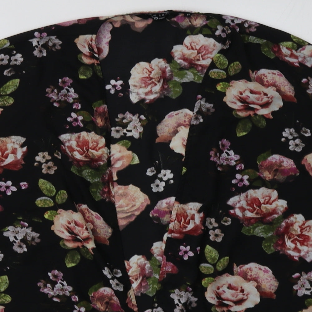 New Look Womens Black Floral  Jacket  Size M