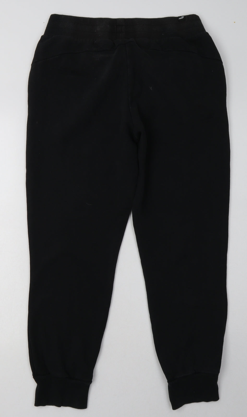PUMA Womens Black  Cotton Jogger Trousers Size 16 L30 in Regular Tie