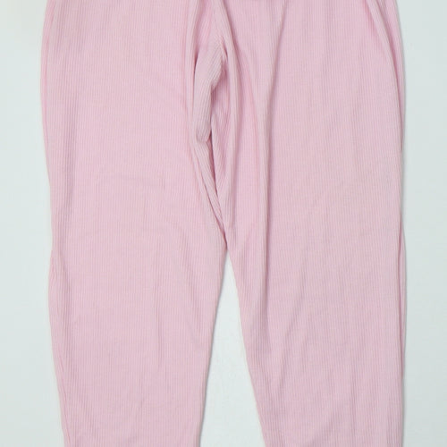 PRETTYLITTLETHING Womens Pink  Polyester  Pyjama Set Size 14  Tie