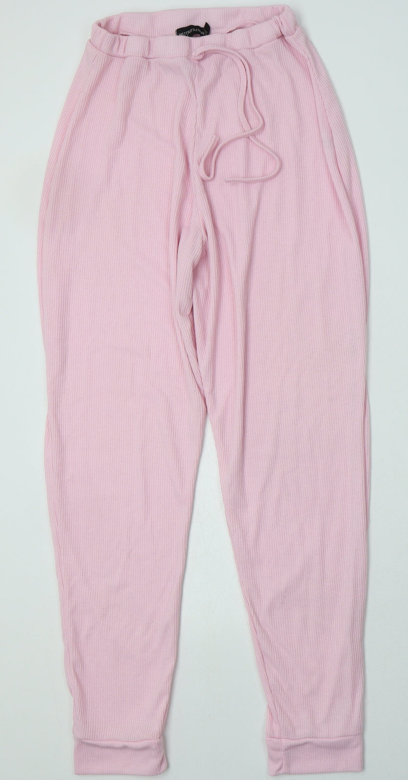 PRETTYLITTLETHING Womens Pink  Polyester  Pyjama Set Size 14  Tie