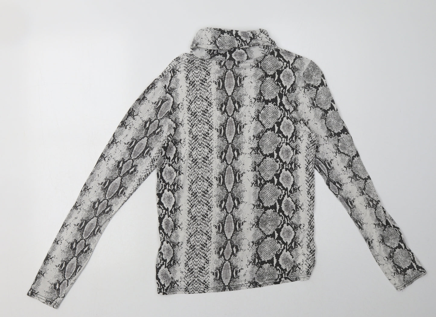 New Look Womens Grey Animal Print Viscose Pullover Sweatshirt Size 14  Pullover