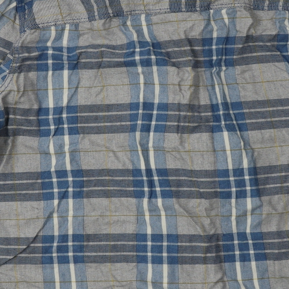 Fat Face Mens Blue Check Cotton  Button-Up Size M Collared Button