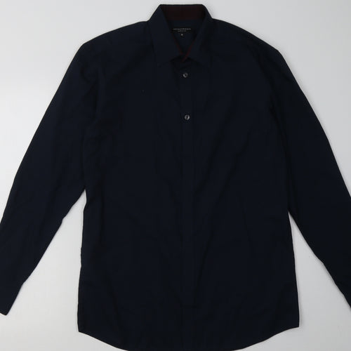Matalan Mens Blue  Cotton  Button-Up Size 15 Collared Button