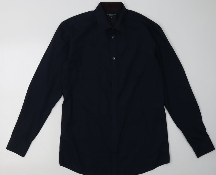 Matalan Mens Blue Cotton Button-Up Size 15 Collared Button