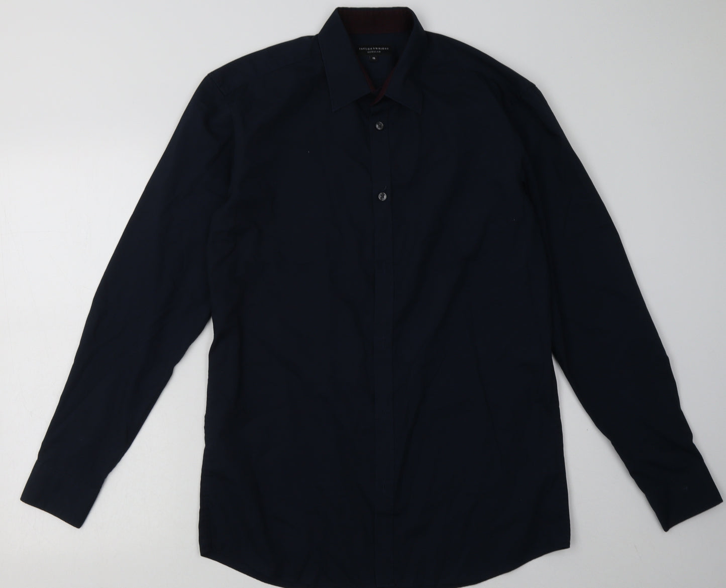 Matalan Mens Blue  Cotton  Button-Up Size 15 Collared Button