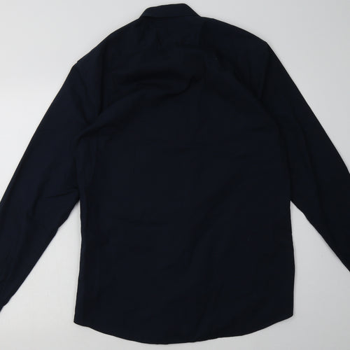 Matalan Mens Blue  Cotton  Button-Up Size 15 Collared Button