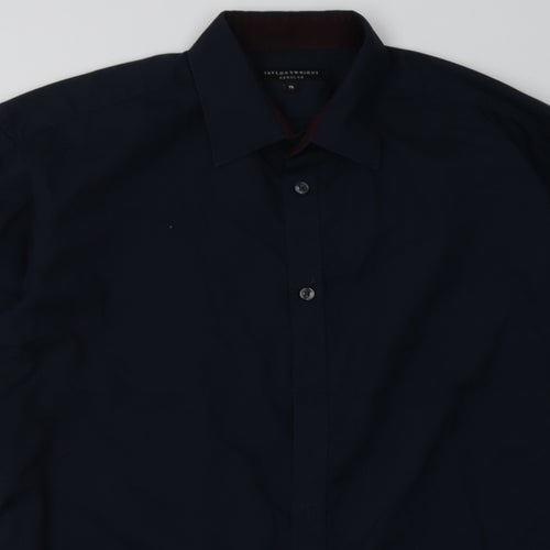 Matalan Mens Blue  Cotton  Button-Up Size 15 Collared Button