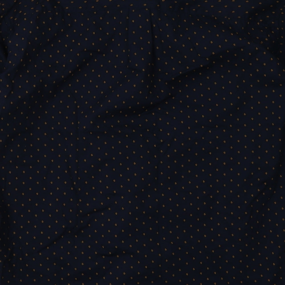 Matalan Mens Blue Geometric Cotton  Button-Up Size S Collared Button