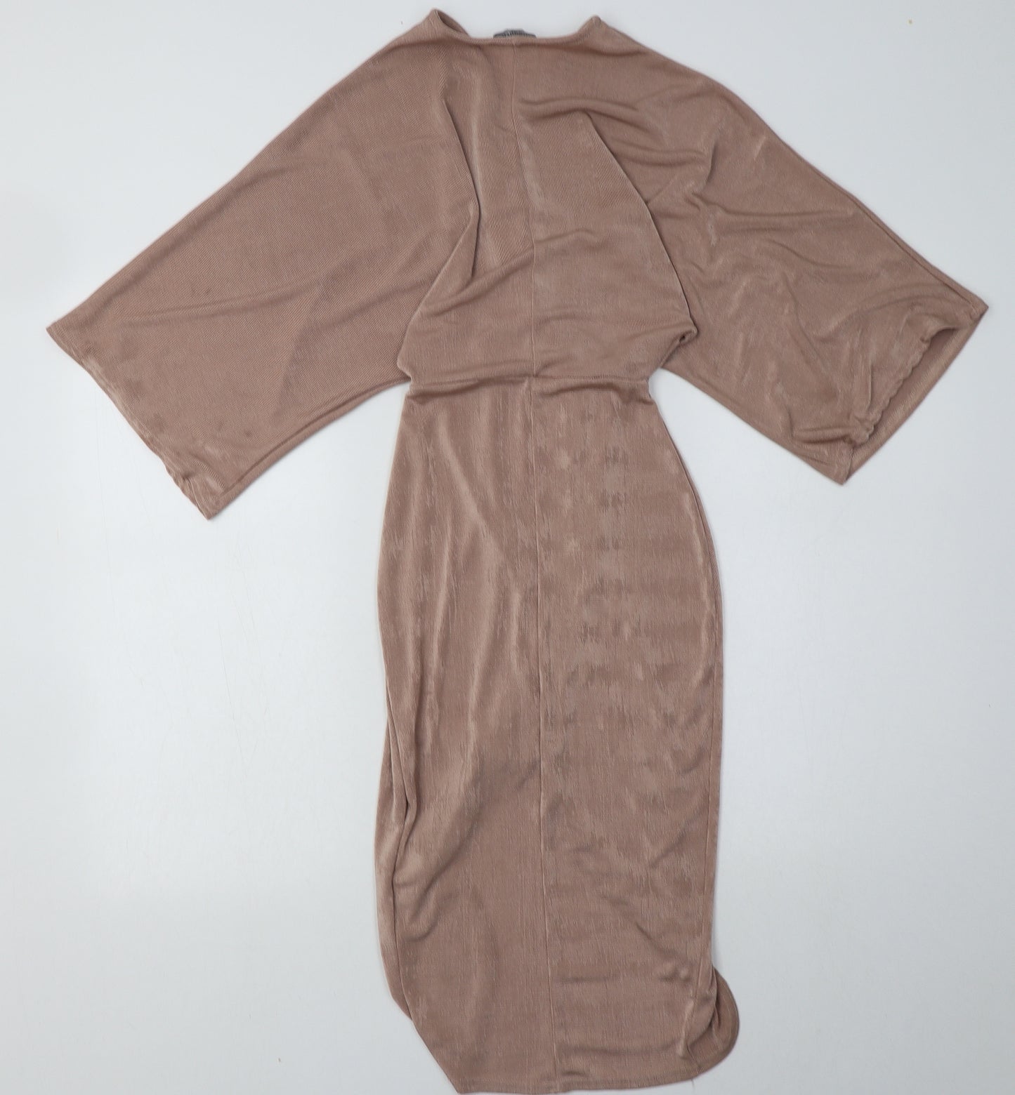 PRETTYLITTLETHING Womens Pink  Patent Leather Bodycon  Size 8  V-Neck Pullover