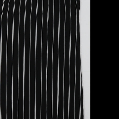 FOREVER 21 Womens Black Striped Polyester A-Line  Size S  V-Neck Pullover