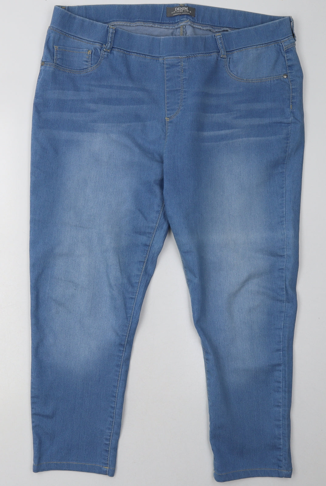 Dorothy Perkins Womens Blue  Cotton Jegging Trousers Size 18 L28 in Regular