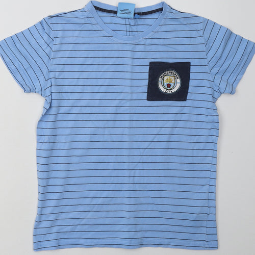 Fanatics Boys Blue Striped Cotton Basic T-Shirt Size 12-13 Years Crew Neck Pullover - Everton FC