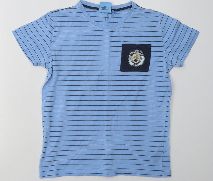 Fanatics Boys Blue Striped Cotton Basic T-Shirt Size 12-13 Years Crew Neck Pullover - Everton FC