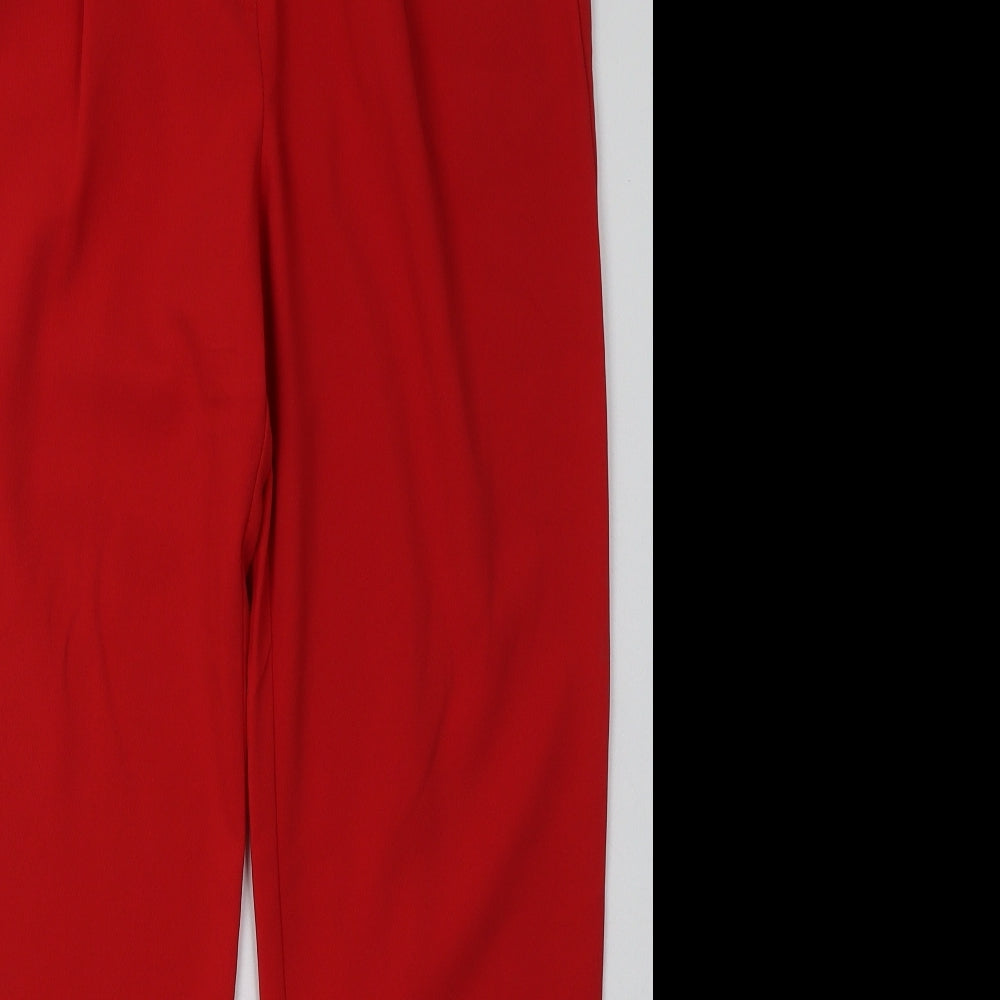 George Womens Red  Polyester Trousers  Size 10 L30 in Regular Hook & Eye