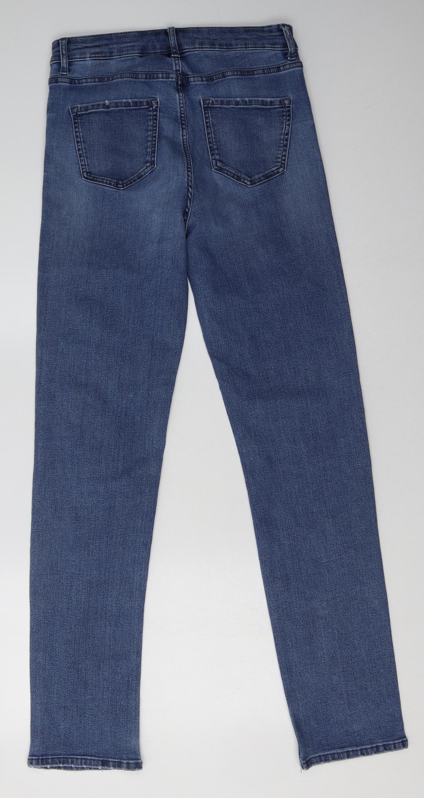 Marks and Spencer Womens Blue  Coir Straight Jeans Size 10 L33 in Regular Button