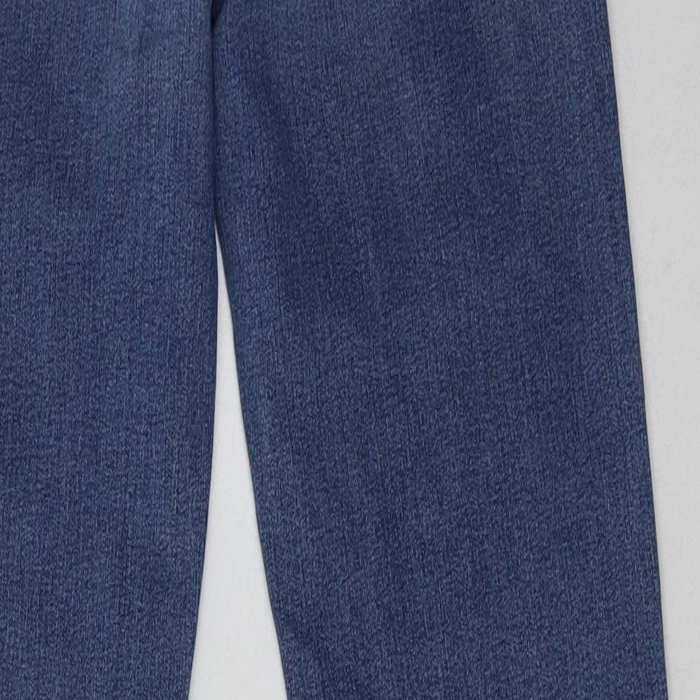 Marks and Spencer Womens Blue  Coir Straight Jeans Size 10 L33 in Regular Button