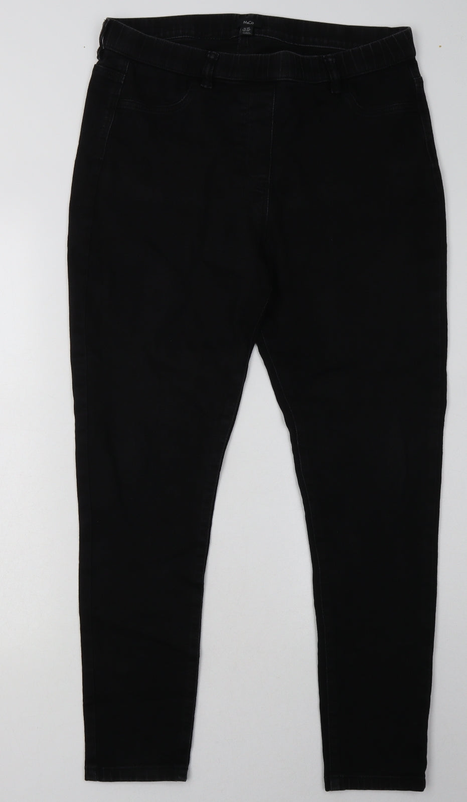 M&Co Womens Black  Cotton Jegging Trousers Size 16 L30 in Regular