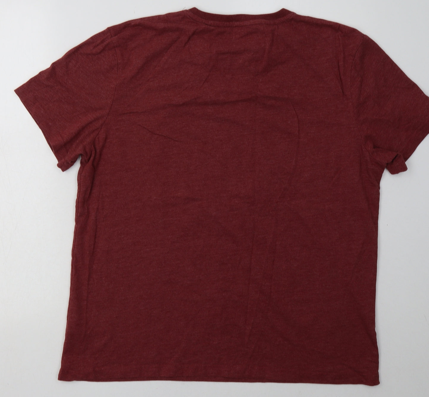 Debenhams Mens Red  Cotton  T-Shirt Size L Crew Neck