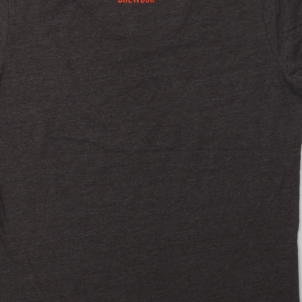 brewdog Mens Grey  Cotton  T-Shirt Size L Crew Neck