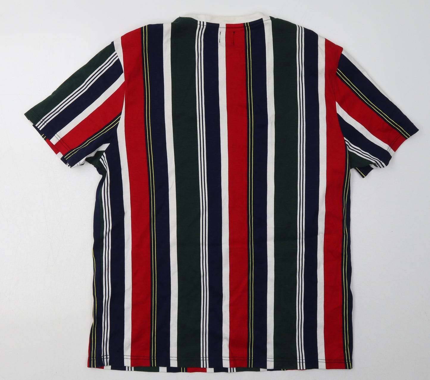 River Island Mens Multicoloured Striped Cotton  T-Shirt Size L Crew Neck