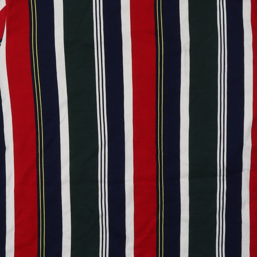 River Island Mens Multicoloured Striped Cotton  T-Shirt Size L Crew Neck