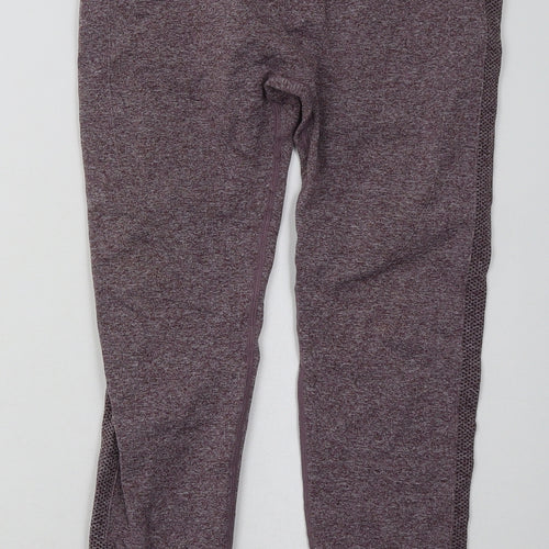 Preworn Womens Purple  Polyamide Cropped Leggings Size L L24 in Regular
