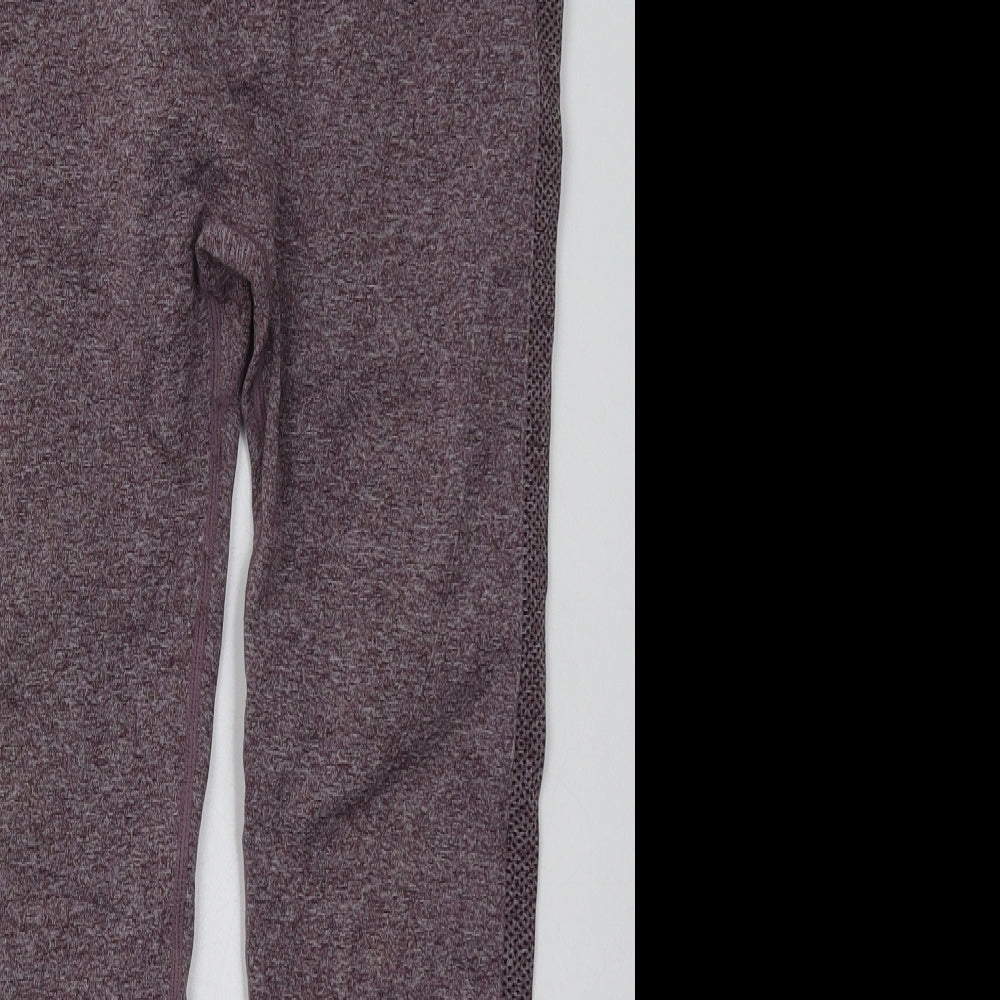 Preworn Womens Purple  Polyamide Cropped Leggings Size L L24 in Regular