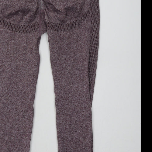 Preworn Womens Purple  Polyamide Cropped Leggings Size L L24 in Regular
