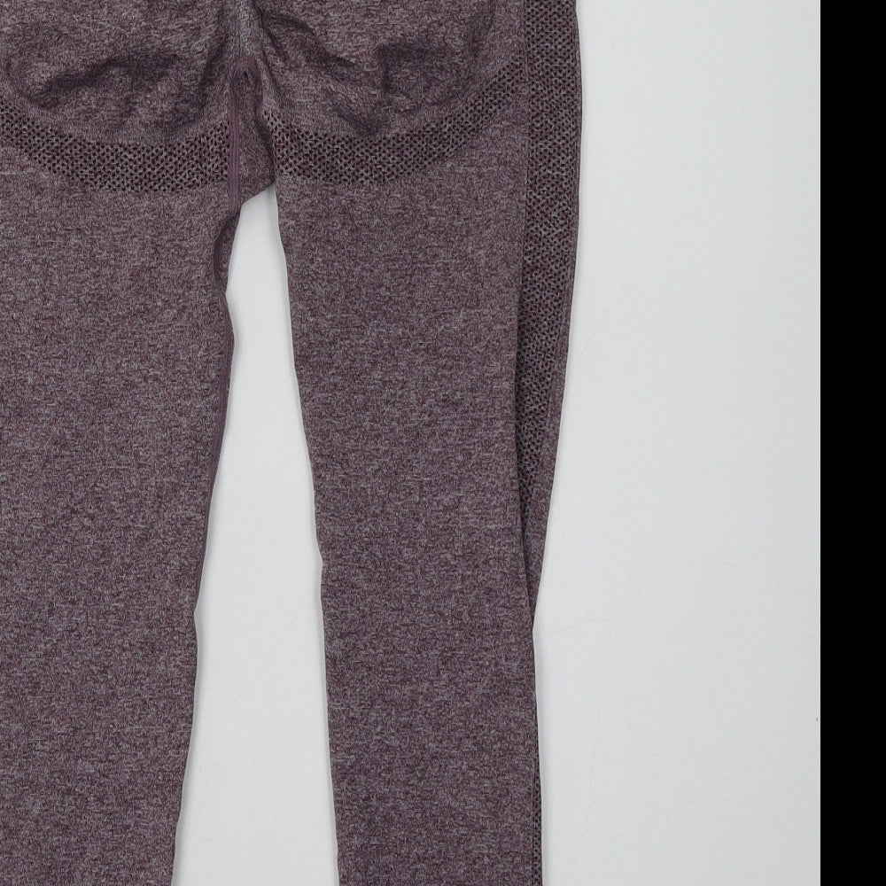 Preworn Womens Purple  Polyamide Cropped Leggings Size L L24 in Regular