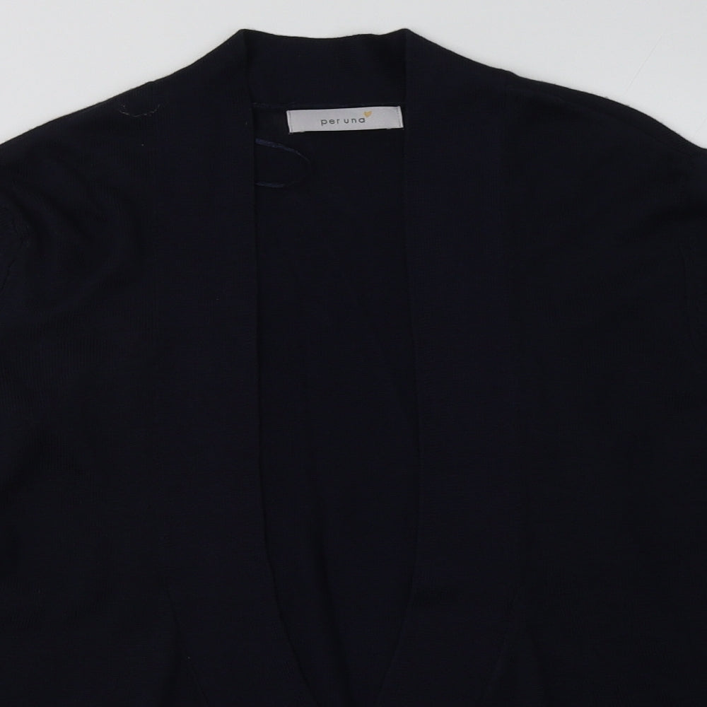 Marks and Spencer Womens Blue V-Neck  Viscose Cardigan Jumper Size 12