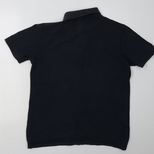 DKNY Mens Blue  Cotton  Polo Size M Collared Button