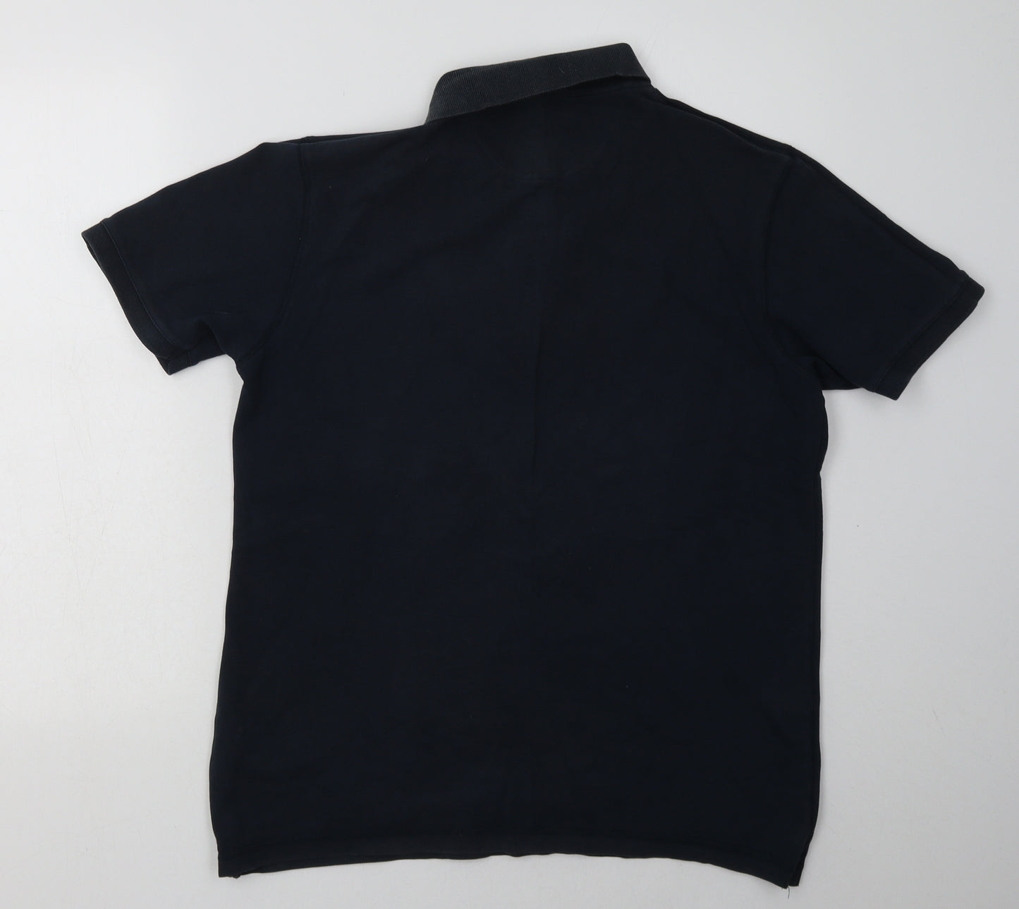 DKNY Mens Blue  Cotton  Polo Size M Collared Button