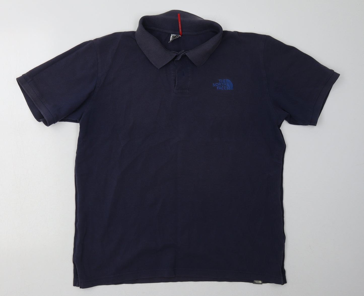 The North Face Mens Blue  Cotton  Polo Size L Collared Button