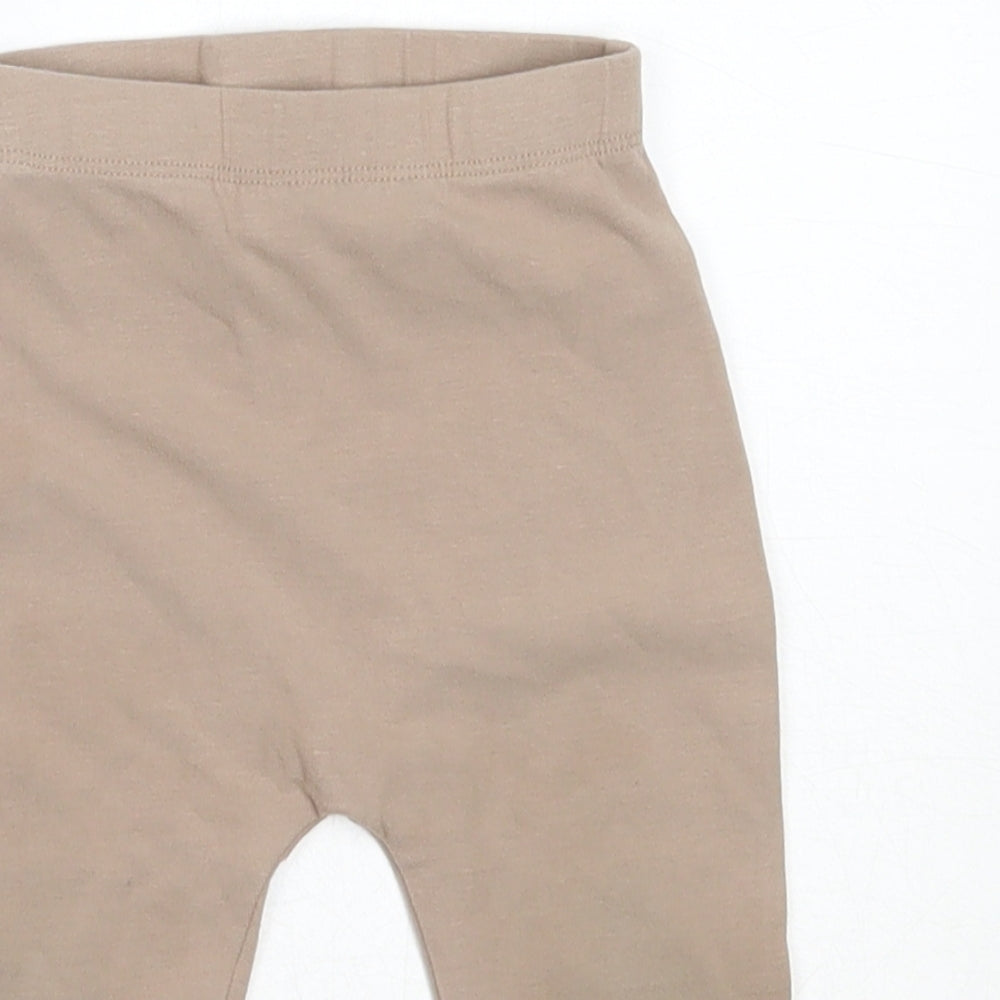 George Girls Beige  Cotton Capri Leggings Size 6-9 Months