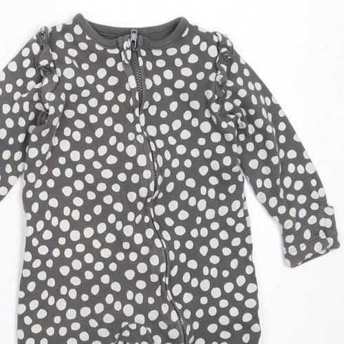 George Baby Grey Animal Print Cotton Babygrow One-Piece Size 6-9 Months   - 101 Dalmatians