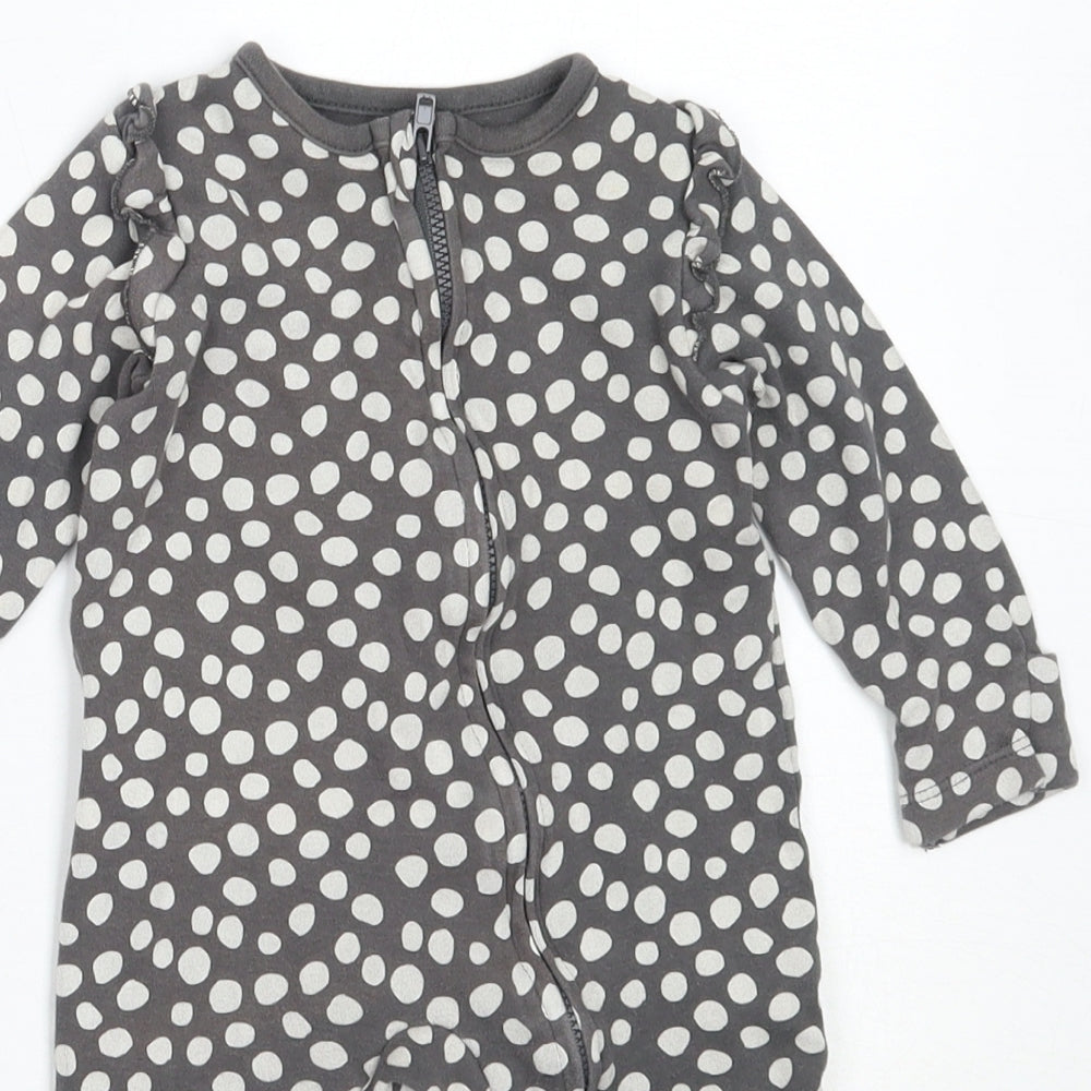 George Baby Grey Animal Print Cotton Babygrow One-Piece Size 6-9 Months   - 101 Dalmatians