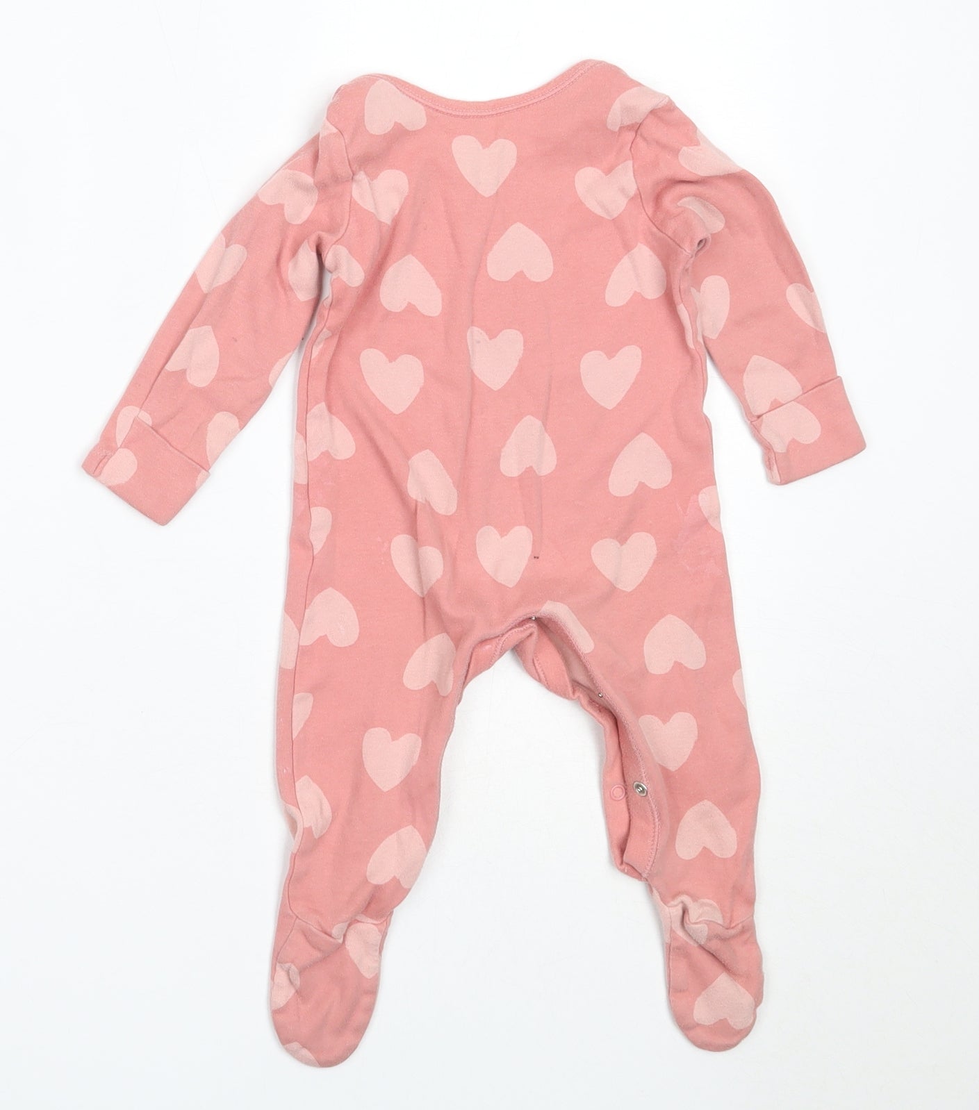 George Girls Pink  Cotton Babygrow One-Piece Size 6-9 Months