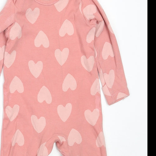 George Girls Pink  Cotton Babygrow One-Piece Size 6-9 Months