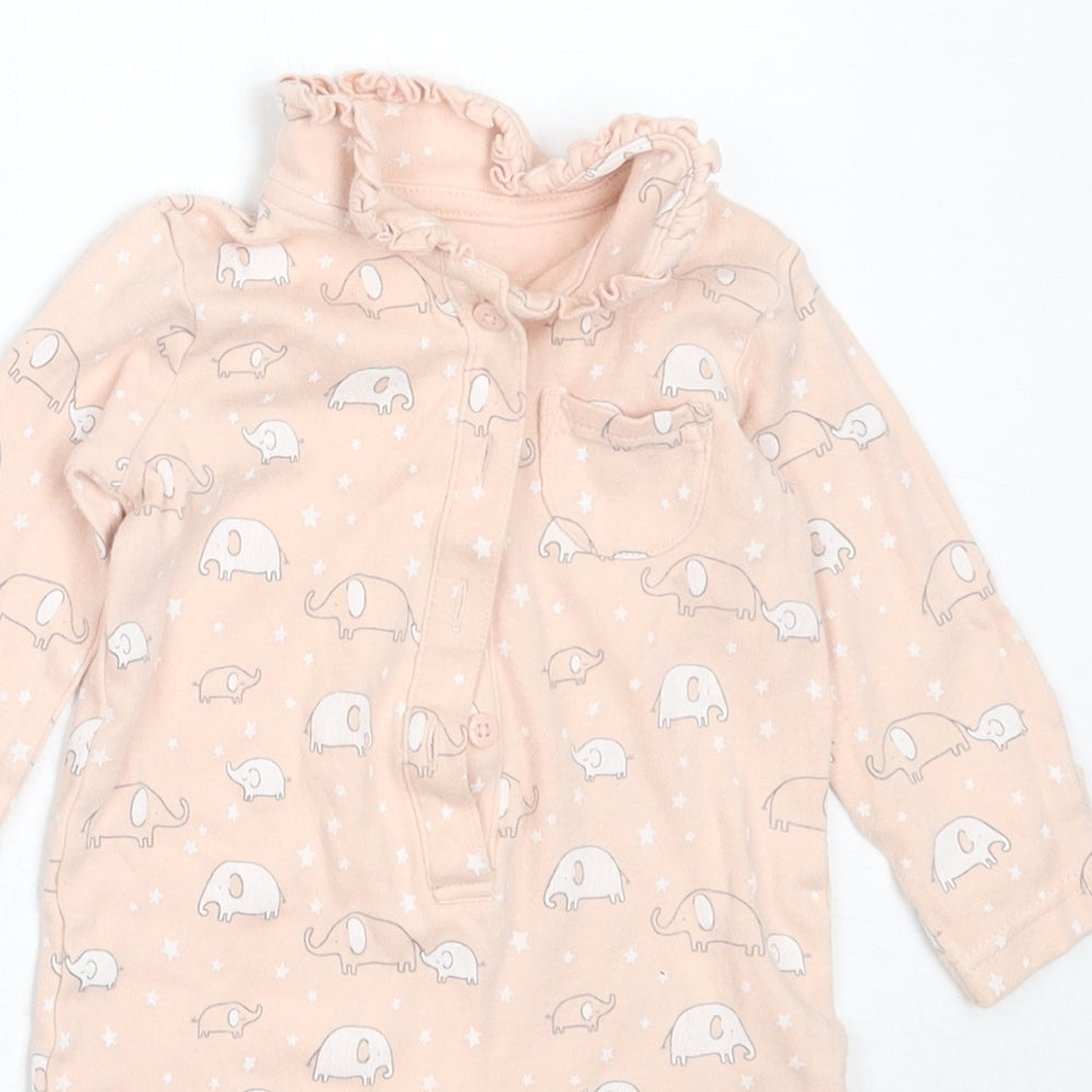 George Girls Pink  Cotton Babygrow One-Piece Size 3-6 Months