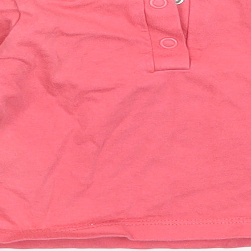 Matalan Girls Pink  Cotton Basic T-Shirt Size 3-6 Months Round Neck