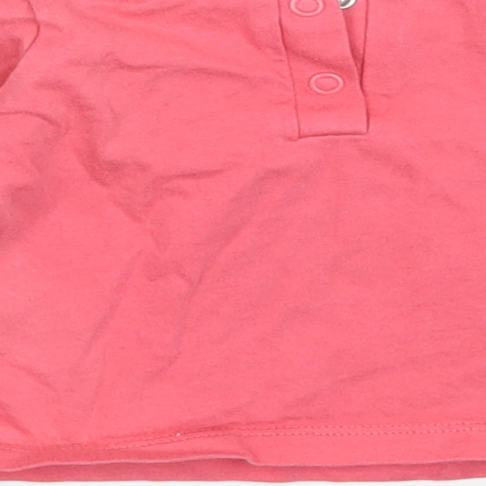 Matalan Girls Pink  Cotton Basic T-Shirt Size 3-6 Months Round Neck